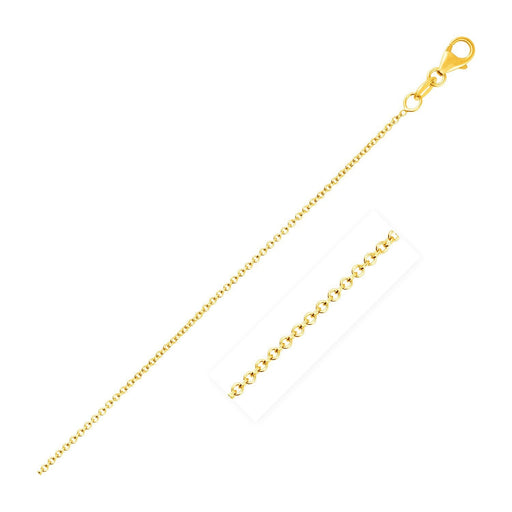 Bids.com 14k Yellow Gold Round Cable Link Chain 1.1mm Necklaces White Smoke 16 / Yellow Gold,18 / Yellow Gold