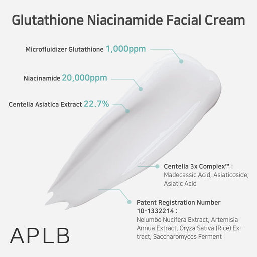 AsiaBeautyMall APLB Glutathione Niacinamide Facial Cream Moisturizer White Smoke