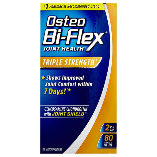 Osteo Bi-Flex Osteo Bi-Flex Triple Strength, Glucosamine Chondroitin MSM, 80 Coated Caplets Vitamins & Supplements Midnight Blue