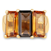 Bids.com 14K Yellow Gold Plated 8.14 Carat Genuine Smoky Quartz, Citrine and Champagne Quartz .925 Sterling Silver Ring Rings White Smoke size 6.00,size 7.00,size 9.00,size 8.00,size 5.00,size 10.00