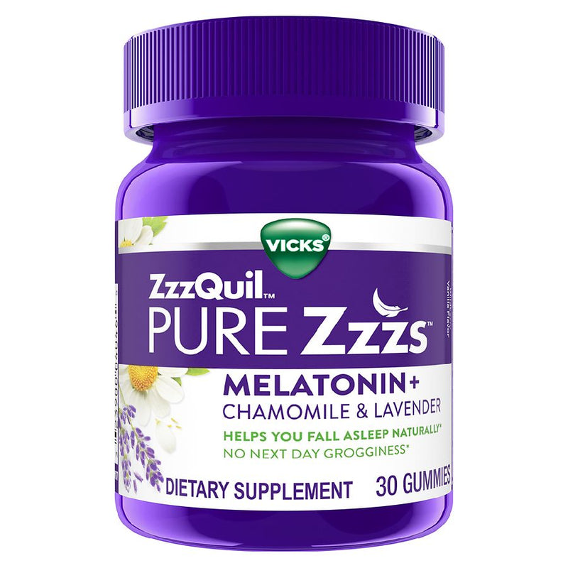 Vicks Vicks Pure Zzzs Nightly Sleep – Melatonin & Botanical Blend Gummies Vitamins & Supplements Midnight Blue