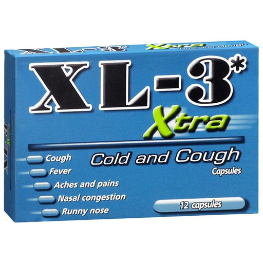 Xtra Xtra XL 3 Cold And Cough, Capsules Medicine & Drugs Steel Blue