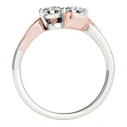 Bids.com 14k White And Rose Gold Round Two Diamond Curved Band Ring (5/8 cttw) Rings White Smoke 3 / White & Rose Gold,3.5 / White & Rose Gold,4 / White & Rose Gold,4.5 / White & Rose Gold,5 / White & Rose Gold,5.5 / White & Rose Gold,6 / White & Rose Gold,6.5 / White & Rose Gold,7 / White & Rose Gold,7.5 / White & Rose Gold,8 / White & Rose Gold,8.5