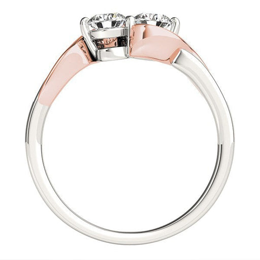 Bids.com 14k White And Rose Gold Round Two Diamond Curved Band Ring (5/8 cttw) Rings White Smoke 3 / White & Rose Gold,3.5 / White & Rose Gold,4 / White & Rose Gold,4.5 / White & Rose Gold,5 / White & Rose Gold,5.5 / White & Rose Gold,6 / White & Rose Gold,6.5 / White & Rose Gold,7 / White & Rose Gold,7.5 / White & Rose Gold,8 / White & Rose Gold,8.5