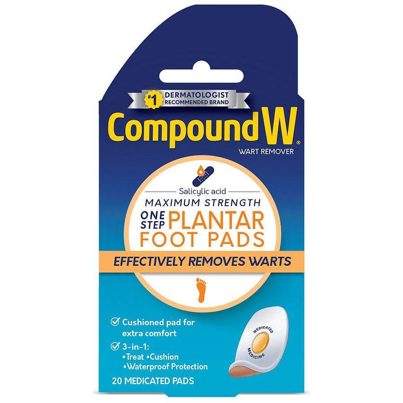 Compound W Compound W Maximum Strength One Step Plantar Wart Remover Foot Pads Wart Removers White Smoke