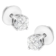 Bids.com 14K White Gold 1/2 Cttw Pie-Cut Diamond Solitaire Stud Earrings (H-I Color, SI1-SI2 Clarity) Earrings White Smoke White.Gold / 0.5