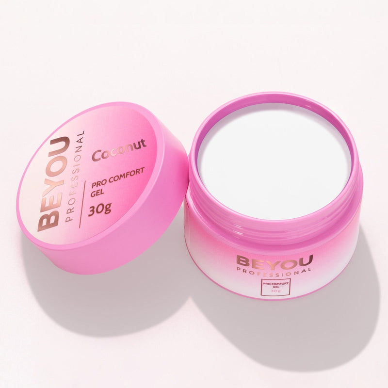 nbmsupply BEYOU Professional Pro Comfort Gel 30ml White Smoke Clear,Caramel Mist,Coconut,EstetiKa,Love Code,Lover,Milky Sky,Old Money,Soft Roze,Berry Mousse,Better than Chocolate,Blush,Bubble Tea,Cacao,Dove,Drunk Barbie,Extra Crystal,Her Lips,Luxe,Martini,April in Paris,Pink Martini,Pink Prosseco,Pina Colada,Sky Lou