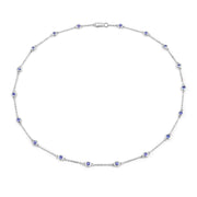 Bids.com 1.80 Carat Genuine Tanzanite .925 Sterling Silver Necklace Necklaces White Smoke size 18.00