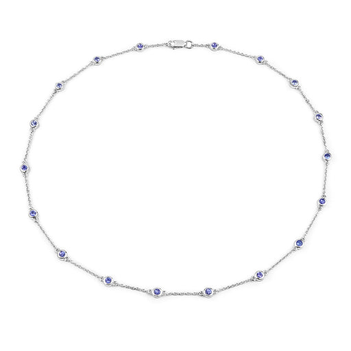 Bids.com 1.80 Carat Genuine Tanzanite .925 Sterling Silver Necklace Necklaces White Smoke size 18.00