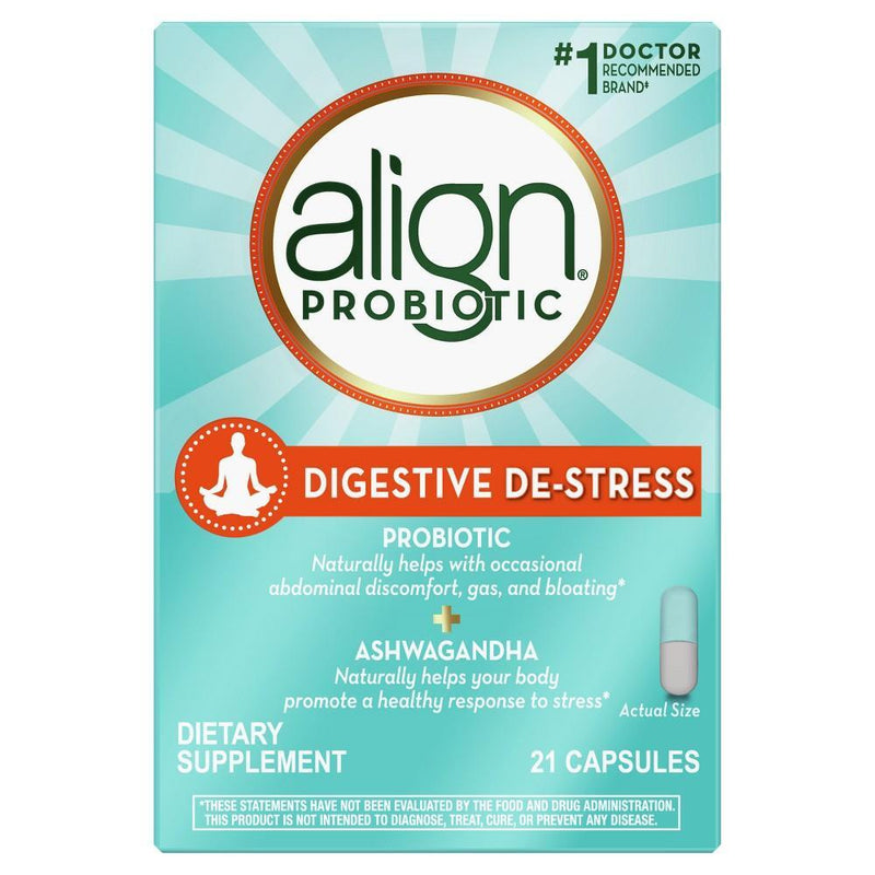 Align Align Digestive De-Stress Probiotic + Ashwagandha Capsules Vitamins & Supplements Sky Blue