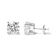 Bids.com IGI Certified 14K White Gold 5.00 Cttw Round Brilliant-Cut Lab Grown Diamond Classic 4-Prong Stud Earrings with Screw Backs (F-G Color, SI1 Clarity) Earrings White Smoke White.Gold / 5