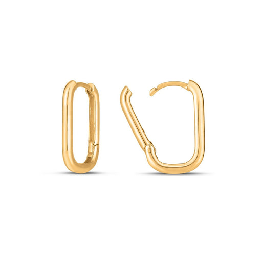 Bids.com 14k Yellow Gold Large Paperclip Huggies Earrings White Smoke Yellow Gold