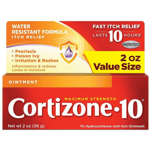 Cortizone 10 Cortizone 10 Hydrocortisone Anti-Itch Ointment, Maximum Strength 2 Oz Health & Beauty Orange Red