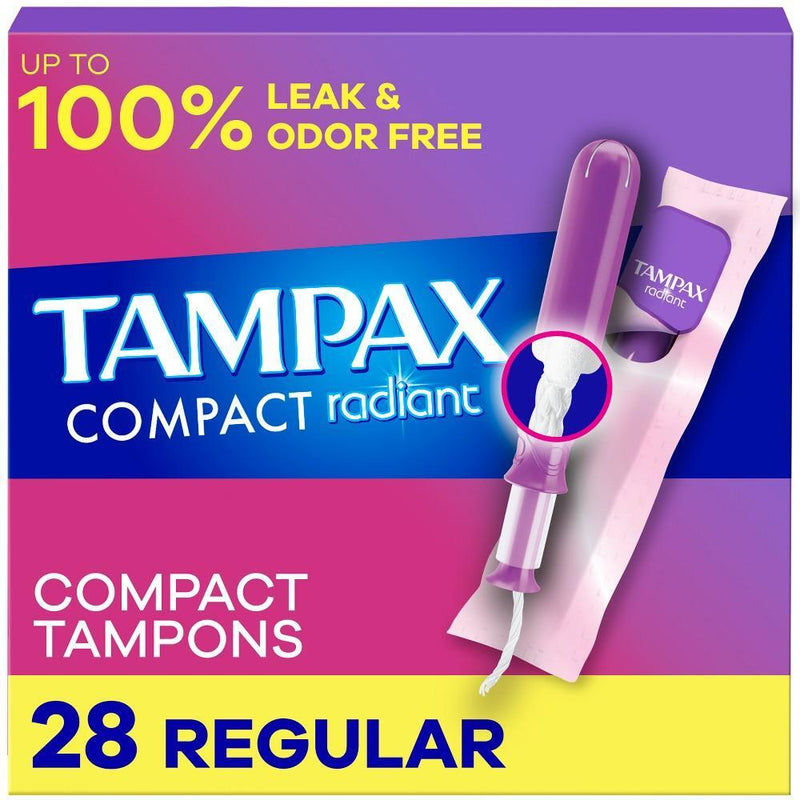 Tampax Tampax Compact Radiant Regular Absorbency Unscented Tampons - 28ct Tampons Slate Blue