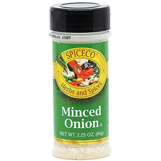 0 SpiceCo Minced Onion 2.25-ounce Plastic Shaker Onions Black