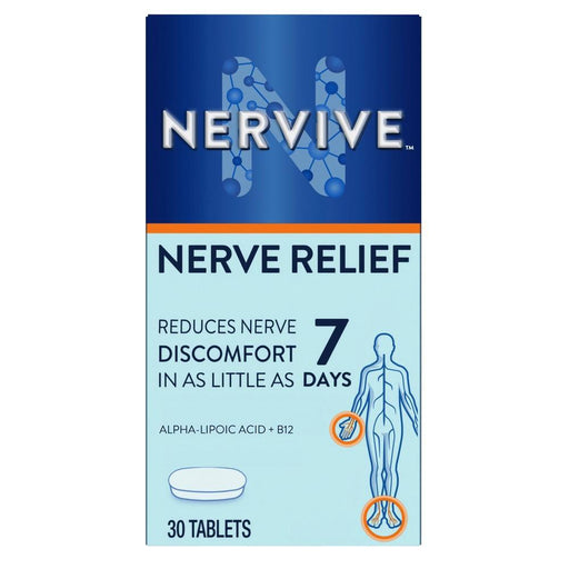 Nervive Nervive Nerve Relief with Alpha Lipoic Acid & Turmeric, 30 Tablets Vitamins & Supplements Powder Blue