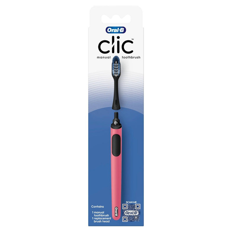 Oral B Oral B Clic Toothbrush Handle With Replaceable Brush Head - 1ct Toothbrushes Steel Blue