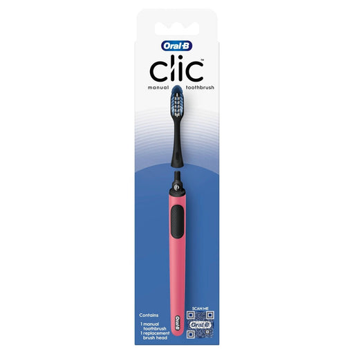 Oral B Oral B Clic Toothbrush Handle With Replaceable Brush Head - 1ct Toothbrushes Steel Blue