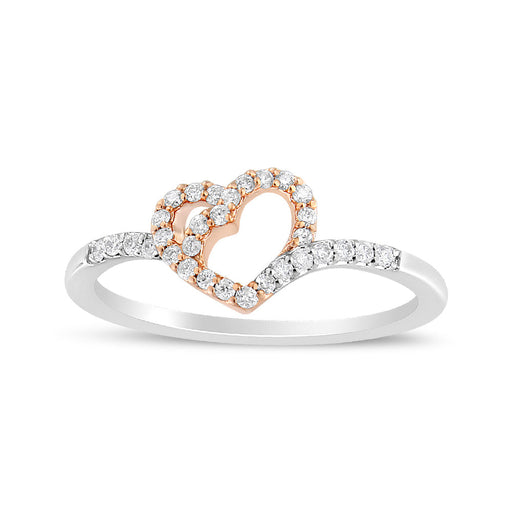 Bids.com 14K Rose Gold Plated and White .925 Sterling Silver 1/5 Cttw Round-Cut Diamond Open Heart Promise Ring (I-J Color, I2-I3 Clarity) - Ring Size 7 Rings White Smoke 9 / Rose.Sterling Silver,8 / Rose.Sterling Silver,6 / Rose.Sterling Silver,5 / Rose.Sterling Silver,10 / Rose.Sterling Silver