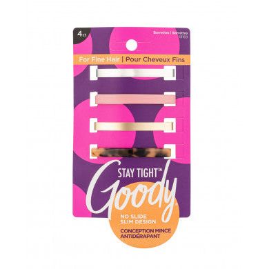 Goody Goody Stay Tight Low Profile Barrettes For Fine Hair Barrettes White Smoke