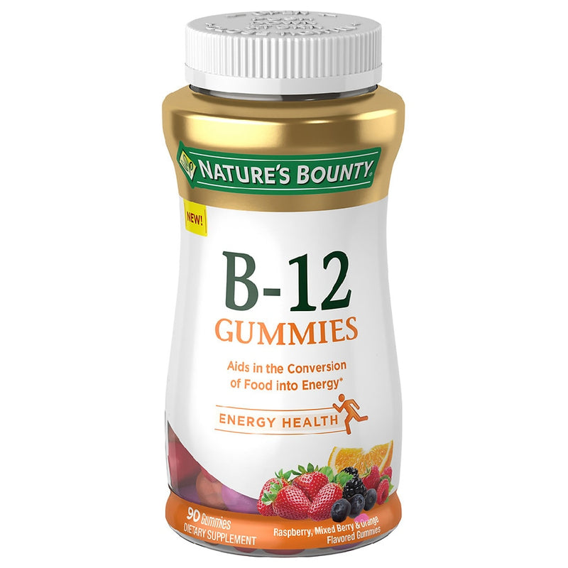 Nature's Bounty Nature's Bounty Vitamin B 12, Gummies, Raspberry, Mixed Berry & Orange Flavored Vitamins & Supplements White Smoke