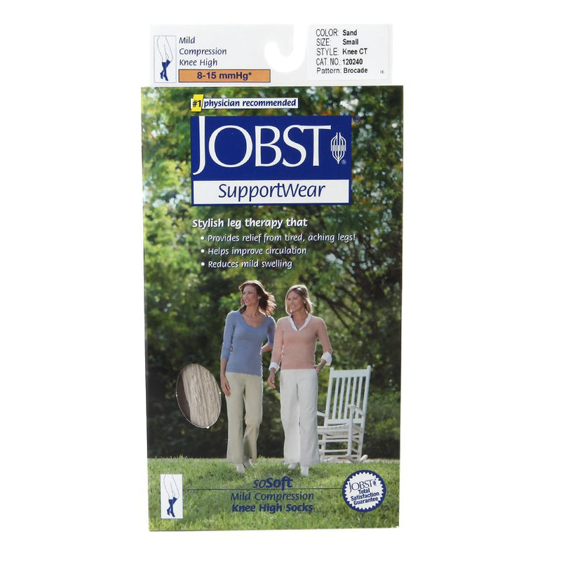 Jobst Jobst SupportWear SoSoft Mild Compression Socks Knee High 8-15mmHg Sand Small 1 Pr Personal Care White Smoke
