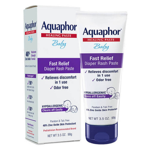 Aquaphor Aquaphor Baby Fast Relief Diaper Rash Paste 3.5 Oz Baby & Toddler Diaper Covers White Smoke