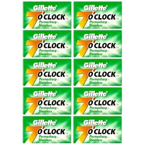 Gillette Gillette 7 O'clock Super Stainless Double Edge Razor Blades - 20x5 Pack Razor Blades Forest Green