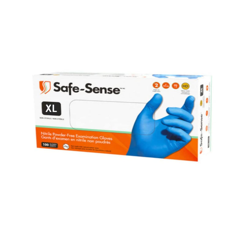Safe-Sense Safe-Sense Powder-Free Nitrile Gloves, X-Large (100 Count Dispenser Box) Disposable Gloves White Smoke