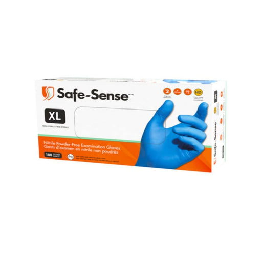 Safe-Sense Safe-Sense Powder-Free Nitrile Gloves, X-Large (100 Count Dispenser Box) Disposable Gloves White Smoke