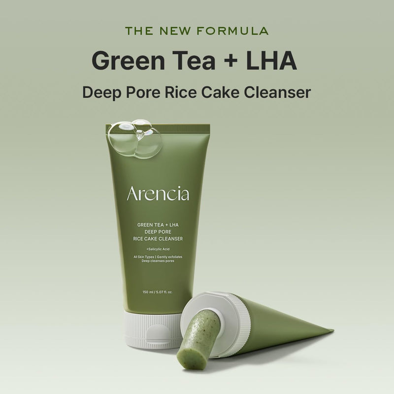 AsiaBeautyMall Arencia Green Tea + LHA Deep Pore Rice Cake Cleanser Face Cleanser Dark Gray