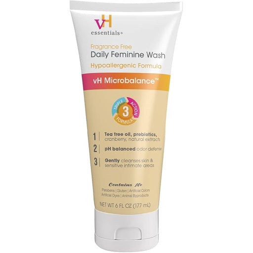 vH Essentials vH Essentials Daily Feminine Wash Tea Tree Oil, Prebiotics & Lactic Acid 6 Oz Personal Care White Smoke