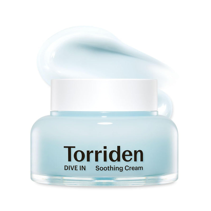 AsiaBeautyMall Torriden Dive In Low Molecular Hyaluronic Acid Soothing Cream Moisturizer White Smoke