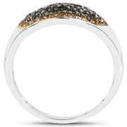 Bids.com 0.45 Carat Genuine Green Diamond and Yellow Diamond .925 Sterling Silver Ring Rings White Smoke size 6.00,size 7.00,size 8.00,size 9.00