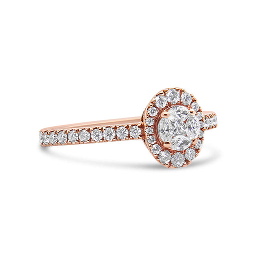 Bids.com 18K Rose Gold 1/2 Cttw Composite Marquise Composite Diamond Oval Shaped Halo Engagement Ring (F-G Color, VS1-VS2 Clarity) - Ring Size 7 Rings White Smoke 7 / Rose.Gold