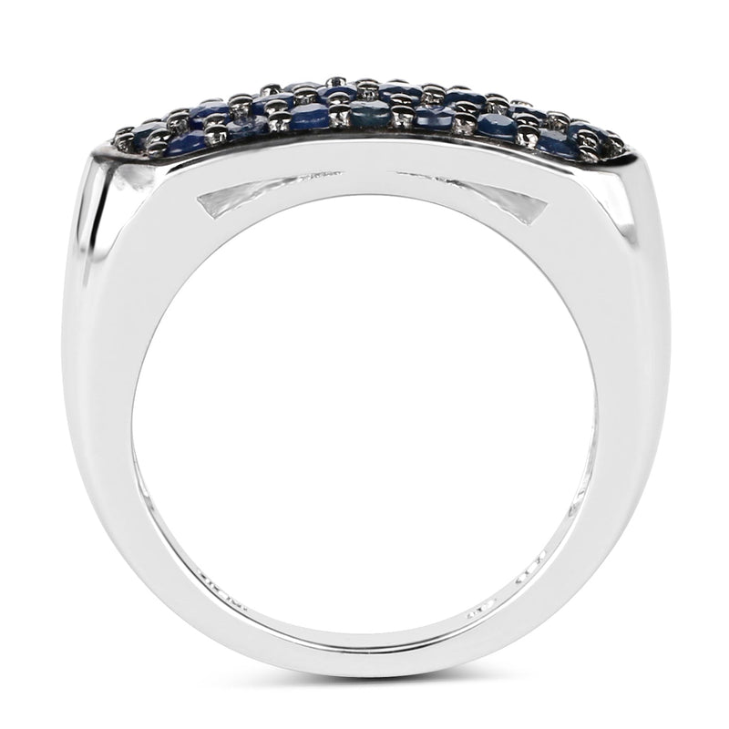 Bids.com 0.99 Carat Genuine Blue Sapphire .925 Sterling Silver Ring Rings White Smoke size 6.00,size 7.00,size 8.00,size 9.00,size 5.00
