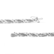 Bids.com .925 Sterling Silver 1.00 Cttw Round Diamond X-Link Bracelet (I-J Color, I2-I3 Clarity) - Size 7.25" Bracelets White Smoke White.Sterling Silver / 7.25