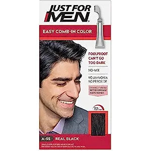 Just For Men Just For Men AutoStop Foolproof Haircolor, Real Black A-55, 1 ea / 1.2 Oz Hair Color Light Gray