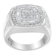 Bids.com 14K White Gold Men's 1 CTTW Diamond Band Ring Rings White Smoke 10 / White.Gold,10.5 / White.Gold,9.5 / White.Gold