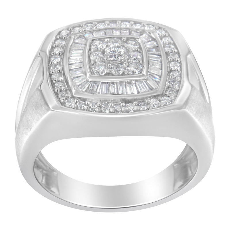Bids.com 14K White Gold Men's 1 CTTW Diamond Band Ring Rings White Smoke 10 / White.Gold,10.5 / White.Gold,9.5 / White.Gold