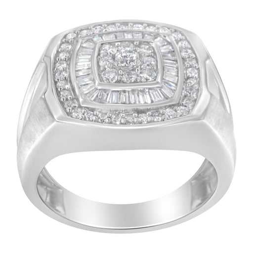 Bids.com 14K White Gold Men's 1 CTTW Diamond Band Ring Rings White Smoke 10 / White.Gold,10.5 / White.Gold,9.5 / White.Gold