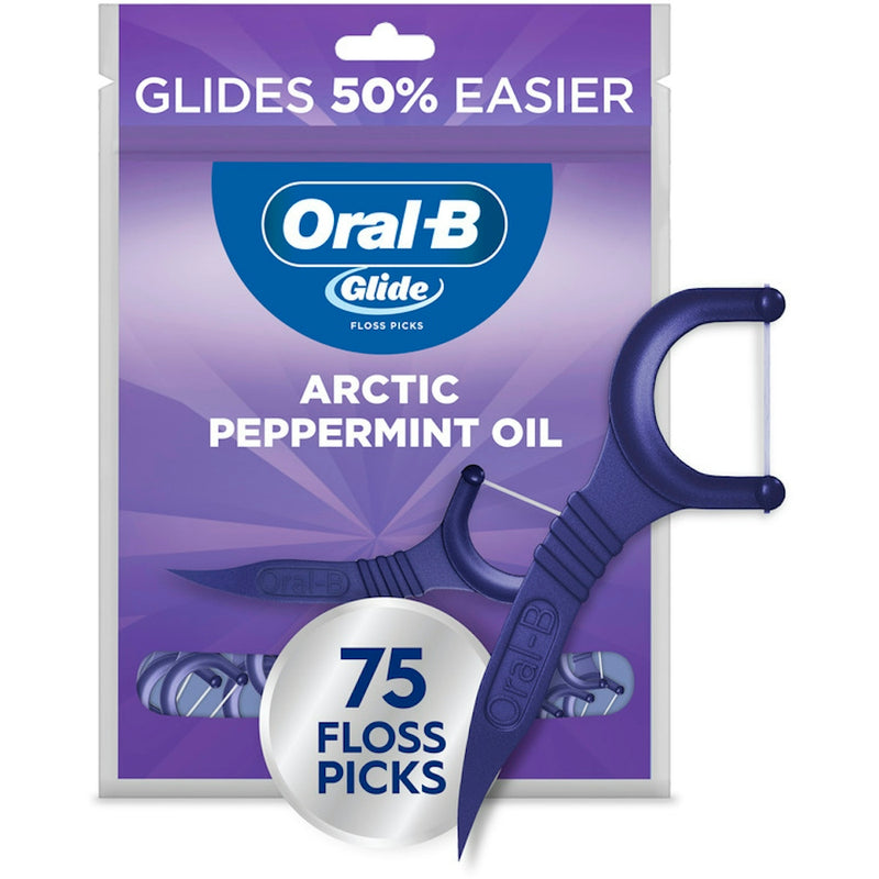 Oral-B Oral-B Glide Arctic Peppermint Oil Dental Floss Picks Mint Dental Floss White Smoke