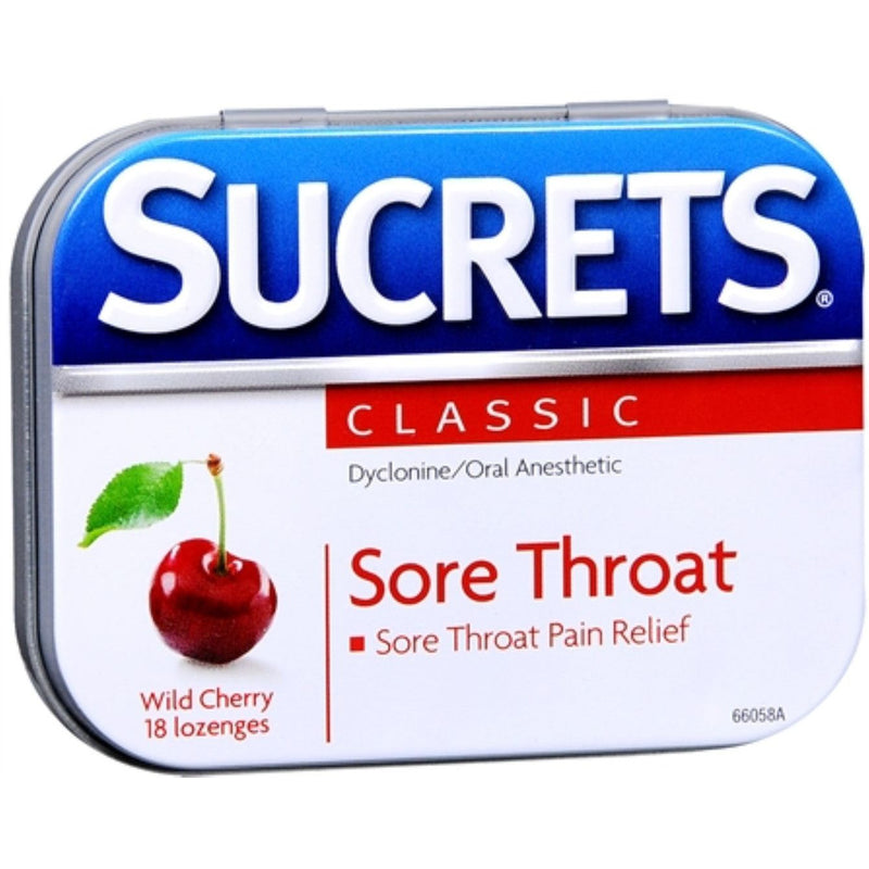 Sucrets Sucrets Sore Throat Lozenges, Maximum Strength Wild Cherry, 18 Count Medicine & Drugs White Smoke