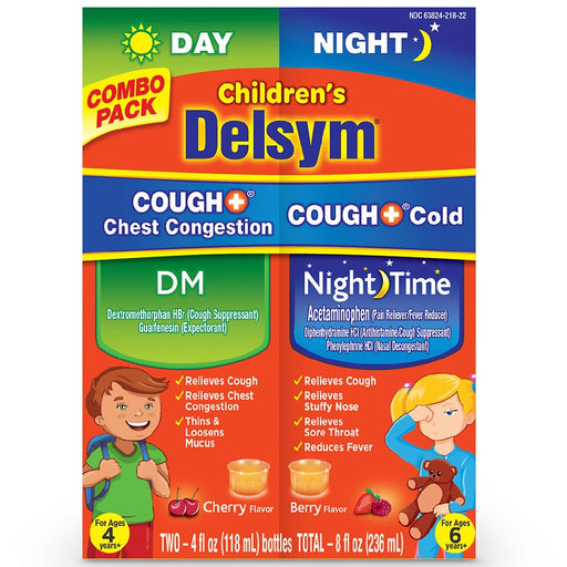 Delsym Delsym Children's Cough Day & Night  Liquid 4+4 Oz Value Pack Health & Beauty Chocolate