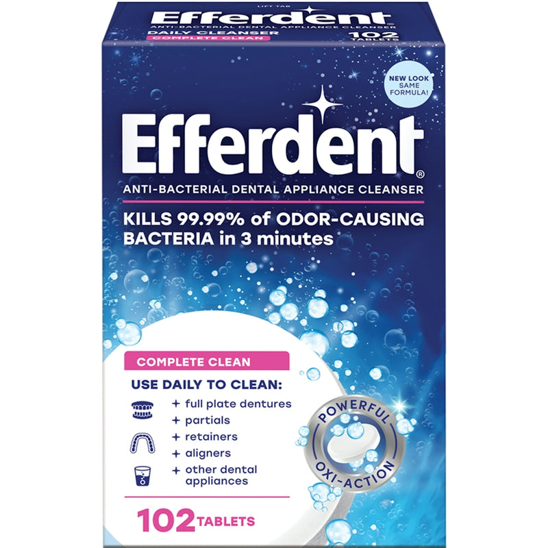 Efferdent Efferdent Complete Clean Denture & Retainer Cleanser Tablets Dentures White Smoke