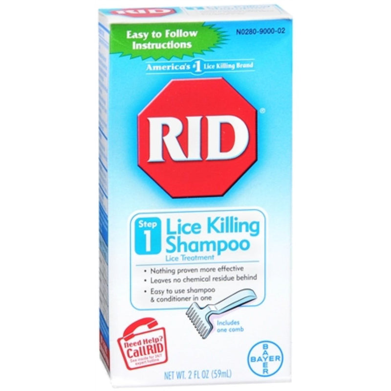 RID RID Lice Killing Shampoo, Includes 1 Nit Comb And 1 Bottle, 2 Ounces Shampoo White Smoke