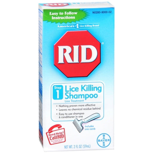 RID RID Lice Killing Shampoo, Includes 1 Nit Comb And 1 Bottle, 2 Ounces Shampoo White Smoke