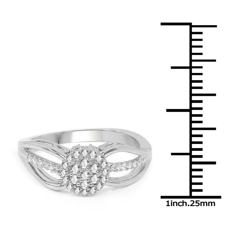 Bids.com 0.25 Carat Genuine White Diamond 14K White Gold Ring (E-F Color, SI Clarity) Rings White Smoke size 6.00