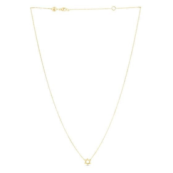 Bids.com 14k Yellow Gold Star of David Necklace Necklaces White Smoke 18 / Yellow Gold