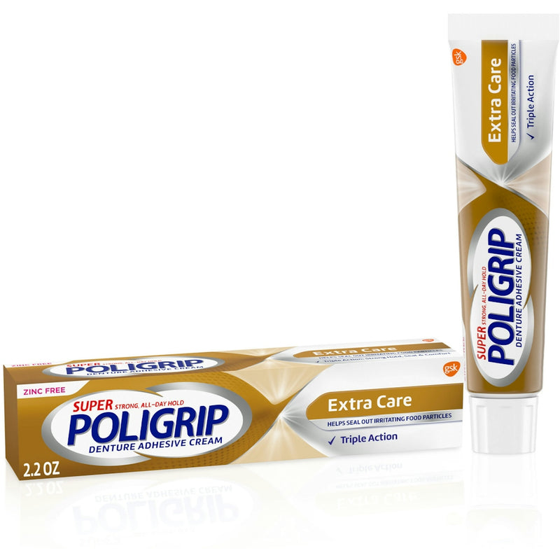 Super Poligrip Super Poligrip® Extra Care Denture Adhesive Cream – 2.2 Ounce Oral Care White Smoke